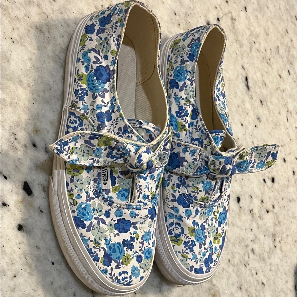 Vans Kids Floral Sneakers - Blue and Green